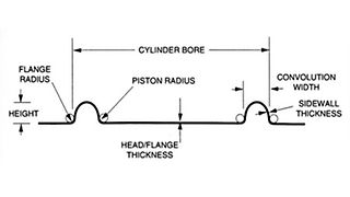 Single Coated Flat Flange Convoluted Diaphragms
